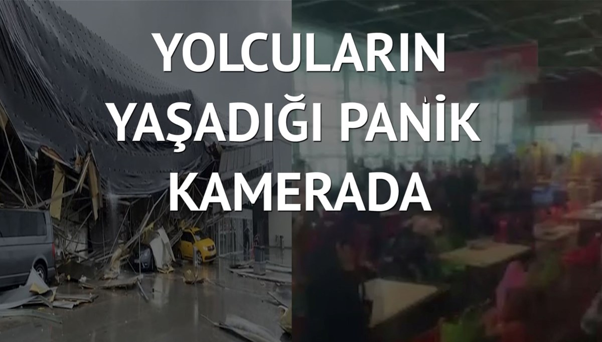 Bursa otobüs terminaline yıldırım düştü, çatı çöktü