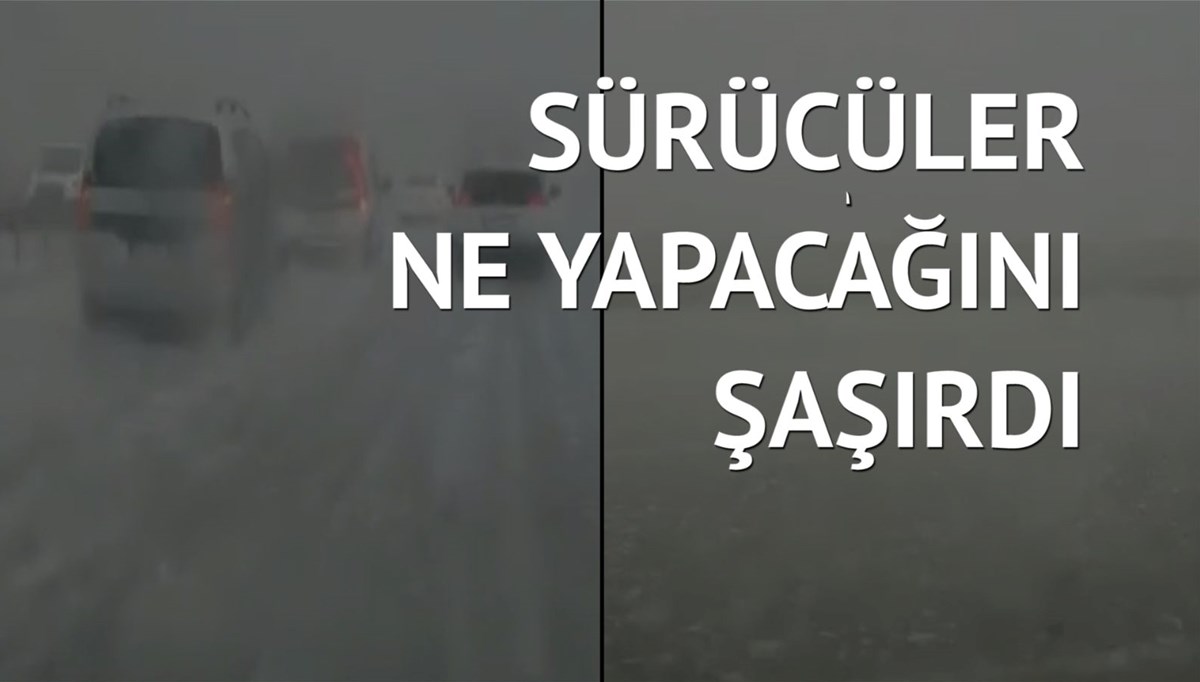 Bandırma-Bursa Otoyolu’nda dolu yağışı trafiği durma noktasına getirdi